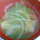 水菜と玉ねぎの和風スープ